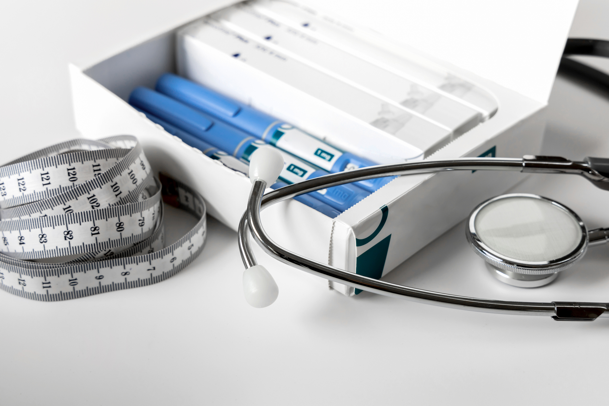 semaglutides in a box with other medical instruments