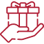 Gift on hand icon